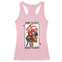 Funny Born To Jest Forced To Joust Racerback Tank Top Medieval Renaissance Meme - Wonder Print Shop