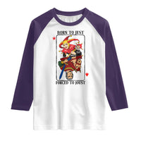 Funny Born To Jest Forced To Joust Raglan Shirt Medieval Renaissance Meme - Wonder Print Shop