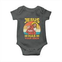 Funny Jesus Has Your Back Baby Onesie Jiu Jitsu Retro Christian - Wonder Print Shop