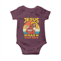 Funny Jesus Has Your Back Baby Onesie Jiu Jitsu Retro Christian - Wonder Print Shop