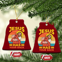 Funny Jesus Has Your Back Ceramic Ornament Jiu Jitsu Retro Christian - Wonder Print Shop