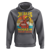 Funny Jesus Has Your Back Hoodie Jiu Jitsu Retro Christian - Wonder Print Shop