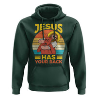 Funny Jesus Has Your Back Hoodie Jiu Jitsu Retro Christian - Wonder Print Shop