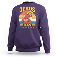 Funny Jesus Has Your Back Sweatshirt Jiu Jitsu Retro Christian - Wonder Print Shop