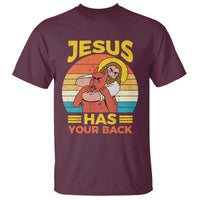 Funny Jesus Has Your Back T Shirt Jiu Jitsu Retro Christian - Wonder Print Shop