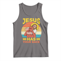 Funny Jesus Has Your Back Tank Top Jiu Jitsu Retro Christian - Wonder Print Shop
