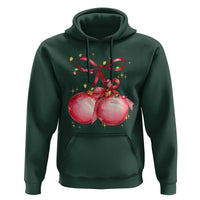 Christmas Coquette Pink Baubles Bow Hoodie