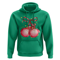 Christmas Coquette Pink Baubles Bow Hoodie