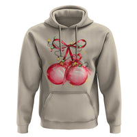 Christmas Coquette Pink Baubles Bow Hoodie