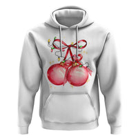 Christmas Coquette Pink Baubles Bow Hoodie