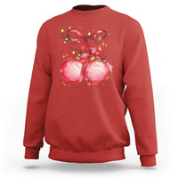 Christmas Coquette Pink Baubles Bow Sweatshirt - Wonder Print Shop