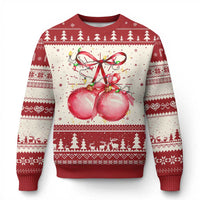 Christmas Coquette Pink Baubles Bow Ugly Christmas Sweater - Wonder Print Shop