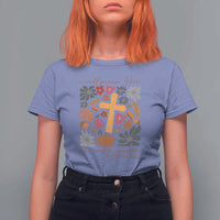 Thanksgiving Christ T Shirt For Women I Will Praise Him In Every Season Psalm 146:2 Fall Season - Wonder Print Shop