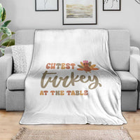 Funny Thanksgiving Turkey Throw Blanket Cutest Turkey At The Table Fall Season - Wonder Print Shop