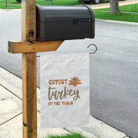 Funny Thanksgiving Turkey Garden Flag Cutest Turkey At The Table Fall Season - Wonder Print Shop