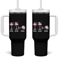 Funny Christmas Wine Tumbler With Handle Drink Drank Drunk Snowman Xmas - Wonder Print Shop
