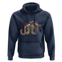 Christmas Veterans Hoodie Joy Candy Cane American Flag
