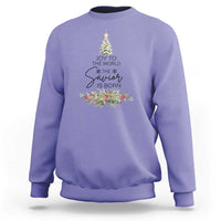 Funny Christmas Christian Faith Sweatshirt Joy To The World The Savior Is Born Xmas Tree - Wonder Print Shop
