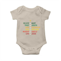 Christian Faith Baby Onesie Believe Like Mary Trust Like Joseph Hope Like Shepherds