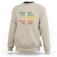 Christian Faith Sweatshirt Believe Like Mary Trust Like Joseph Hope Like Shepherds - Wonder Print Shop