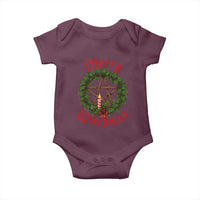 Nordic Christmas Baby Onesie Merry Witchmas Pagan Yule Xmas Wreath - Wonder Print Shop