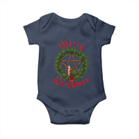 Nordic Christmas Baby Onesie Merry Witchmas Pagan Yule Xmas Wreath - Wonder Print Shop
