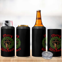 Nordic Christmas 4 in 1 Can Cooler Tumbler Merry Witchmas Pagan Yule Xmas Wreath - Wonder Print Shop