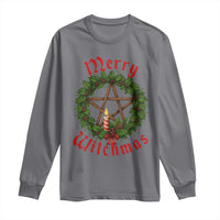 Nordic Christmas Long Sleeve Shirt Merry Witchmas Pagan Yule Xmas Wreath - Wonder Print Shop