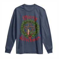 Nordic Christmas Long Sleeve Shirt Merry Witchmas Pagan Yule Xmas Wreath - Wonder Print Shop
