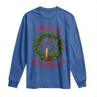Nordic Christmas Long Sleeve Shirt Merry Witchmas Pagan Yule Xmas Wreath - Wonder Print Shop