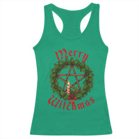 Nordic Christmas Racerback Tank Top Merry Witchmas Pagan Yule Xmas Wreath - Wonder Print Shop