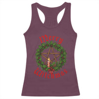 Nordic Christmas Racerback Tank Top Merry Witchmas Pagan Yule Xmas Wreath - Wonder Print Shop