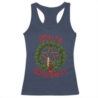 Nordic Christmas Racerback Tank Top Merry Witchmas Pagan Yule Xmas Wreath - Wonder Print Shop