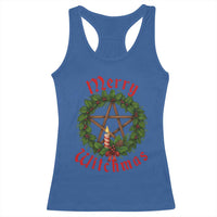 Nordic Christmas Racerback Tank Top Merry Witchmas Pagan Yule Xmas Wreath - Wonder Print Shop