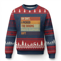 Oh Shit I Picked The Wrong White Elephant Gift Ugly Christmas Sweater Funny Xmas Gift Exchange Game - Wonder Print Shop