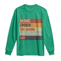 Oh Shit I Picked The Wrong White Elephant Gift Long Sleeve Shirt Funny Christmas Gift Exchange Game - Wonder Print Shop