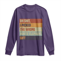 Oh Shit I Picked The Wrong White Elephant Gift Long Sleeve Shirt Funny Christmas Gift Exchange Game - Wonder Print Shop