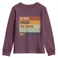 Oh Shit I Picked The Wrong White Elephant Gift Youth Sweatshirt Funny Christmas Gift Exchange Game - Wonder Print Shop