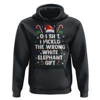 Funny Oh Shit I Picked The Wrong White Elephant Gift Hoodie Christmas Gift Exchange Santa Hat - Wonder Print Shop