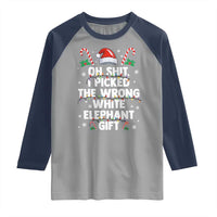 Funny Oh Shit I Picked The Wrong White Elephant Gift Raglan Shirt Christmas Gift Exchange Santa Hat - Wonder Print Shop