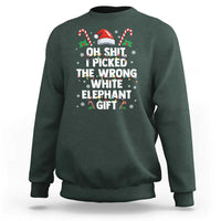 Funny Oh Shit I Picked The Wrong White Elephant Gift Sweatshirt Christmas Gift Exchange Santa Hat - Wonder Print Shop