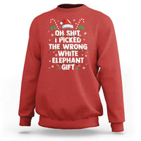 Funny Oh Shit I Picked The Wrong White Elephant Gift Sweatshirt Christmas Gift Exchange Santa Hat - Wonder Print Shop