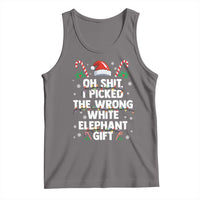 Funny Oh Shit I Picked The Wrong White Elephant Gift Tank Top Christmas Gift Exchange Santa Hat - Wonder Print Shop