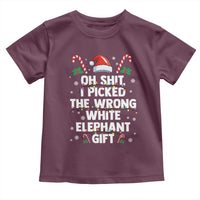 Funny Oh Shit I Picked The Wrong White Elephant Gift Toddler T Shirt Christmas Gift Exchange Santa Hat - Wonder Print Shop