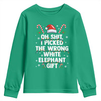 Funny Oh Shit I Picked The Wrong White Elephant Gift Youth Sweatshirt Christmas Gift Exchange Santa Hat - Wonder Print Shop
