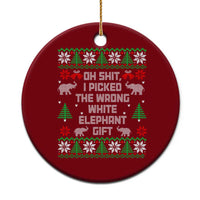 Funny Oh Shit I Picked The Wrong White Elephant Gift Ceramic Ornament Christmas Gift Exchange - Wonder Print Shop