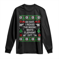Funny Oh Shit I Picked The Wrong White Elephant Gift Long Sleeve Shirt Christmas Gift Exchange - Wonder Print Shop