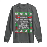Funny Oh Shit I Picked The Wrong White Elephant Gift Long Sleeve Shirt Christmas Gift Exchange - Wonder Print Shop