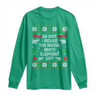 Funny Oh Shit I Picked The Wrong White Elephant Gift Long Sleeve Shirt Christmas Gift Exchange - Wonder Print Shop