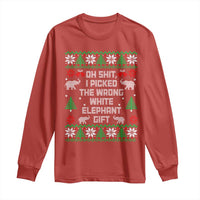 Funny Oh Shit I Picked The Wrong White Elephant Gift Long Sleeve Shirt Christmas Gift Exchange - Wonder Print Shop